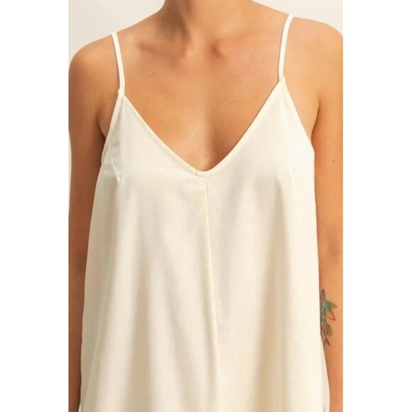 HYFVE Dyed V-Neck Loose Dress Cream - Picture 4 of 4